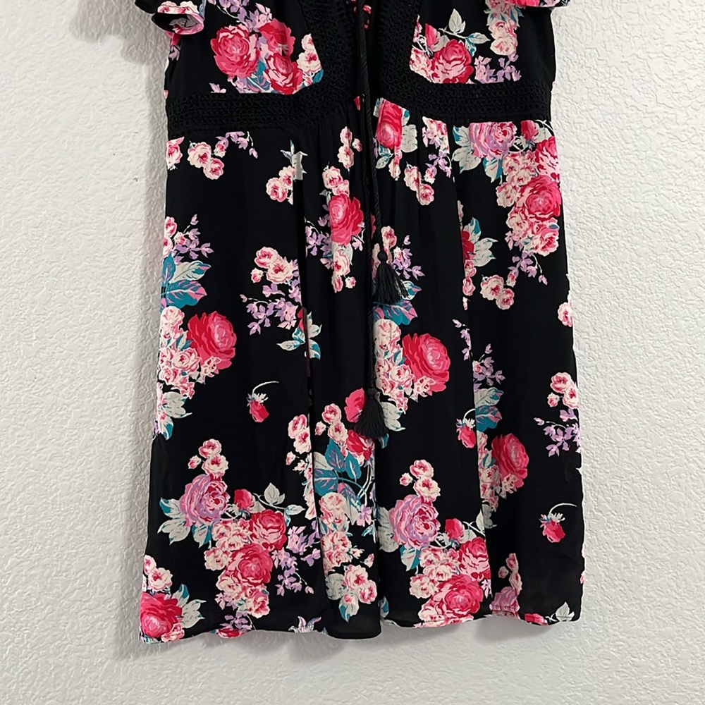 Torrid Floral Gauze Lace Up Skater Dress - Picture 5 of 15